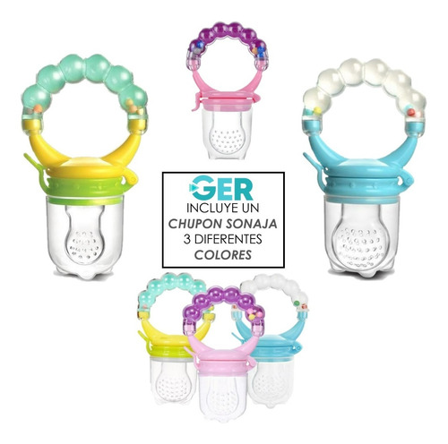 Imagen 1 de 4 de Chupón Sonaja Bebes Fruta, Alimentos Papilla Con Su Seguro.