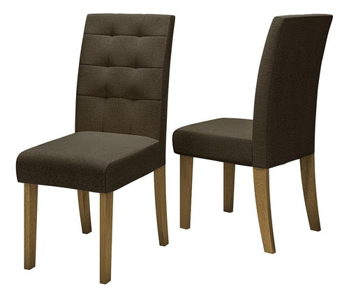 Conjunto Com 2 Cadeiras De Jantar Multimóveis Cr50040 Cor Castor