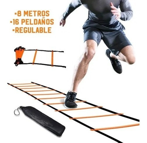Escalera Coordinación 8m/16 Peld. - Entrenamiento Y Agilidad
