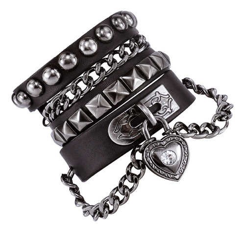 Pulsera B Con Forma De Corazón Multicapa Para Pareja, Pulser