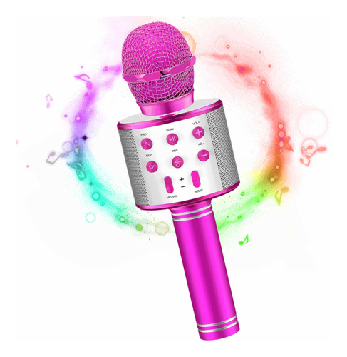 Micrófono De Karaoke Para Niños, Juguetes Para Niños Fucsia