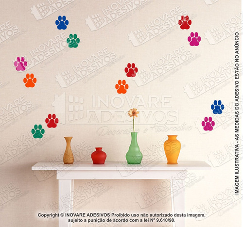 Adesivo Colorido Cachorro Dog Pet Shop 27 Patas Patinhas