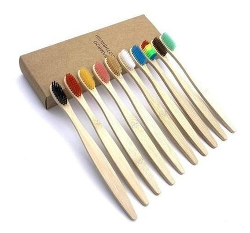 Cepillo de dientes Bambú Escovas De Dente Ecológica Cabo Bambu Pack Com 12 Coloridas Bambu suave x 12 unidades
