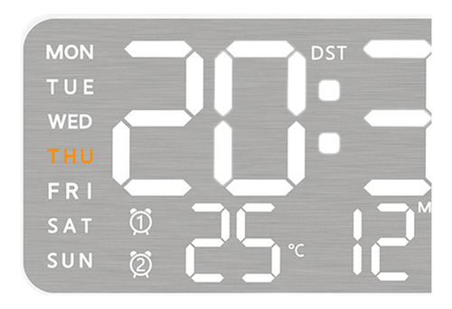 Reloj De Pared Digital Reloj Despertador Led, Concha Blanca