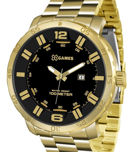Relógio X-games Grande Dourado Masculino Xmgs1022 P2kx + Nfe