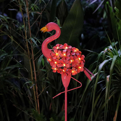 Luces Solares De Flamenco Para Jardín, Adorno Para