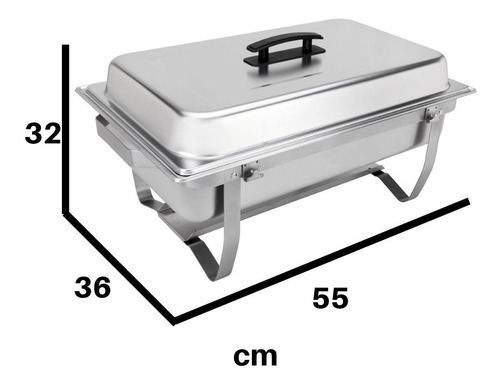 Imagen 3 de 6 de Chafer Bufetera Plegable Completo Con Certificación Nsf Y 2 Insertos 1/2x6cm