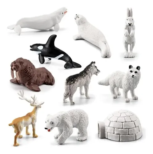 9 Figuras De Animales Árticos, Juguetes De Criaturas Marinas | Cuotas