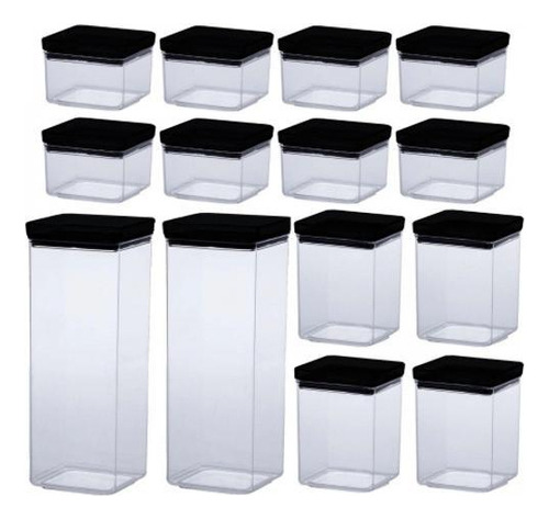 Pote para alimentos Paramount Kit 14 Potes Lumini Black
