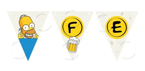 comprar Kit Imprimible Banderín Los Simpson Cumpleaños Guirnalda 