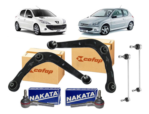 Kit Bandeja Bieleta Terminais Peugeot 206 207 Hoggar