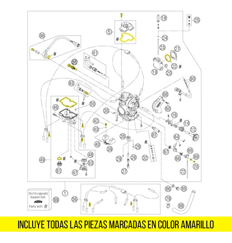 Kit De Reparacion Carburador Ktm Exc 530 4t 2008-2011