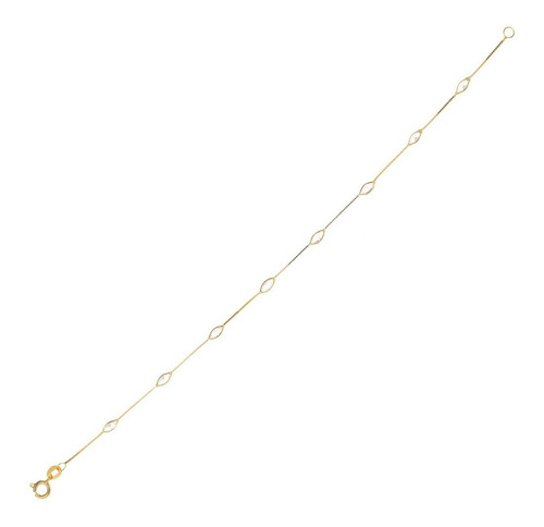 Pulseira Ouro 18k Veneziana Com Navetes 18cm Promoção
