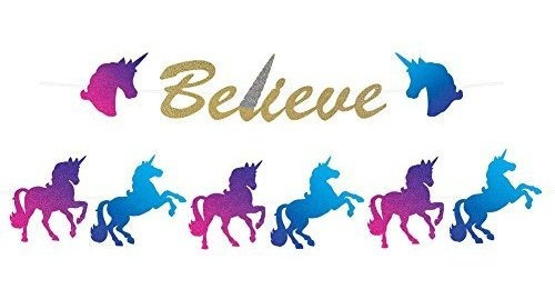 Serpentinas - Believe Unicorn String Banner - 1 Ud.