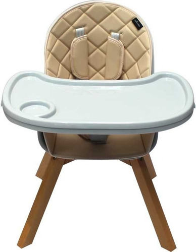 Imagen 2 de 10 de Silla De Comer Premium Baby Para Bebe Madera Doble Bandeja