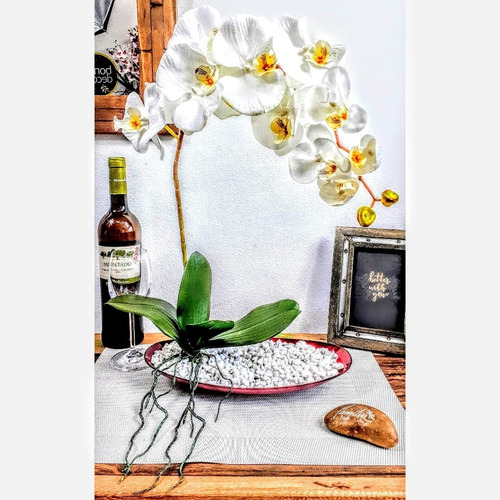 Imagem 2 de 5 de Vaso Orquídea Artificial Decorativo Enfeites = Arranjo Laura