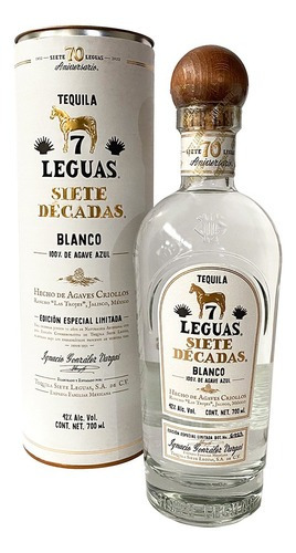 Tequila Siete Leguas Edición Siete Décadas Blanco 700 Ml