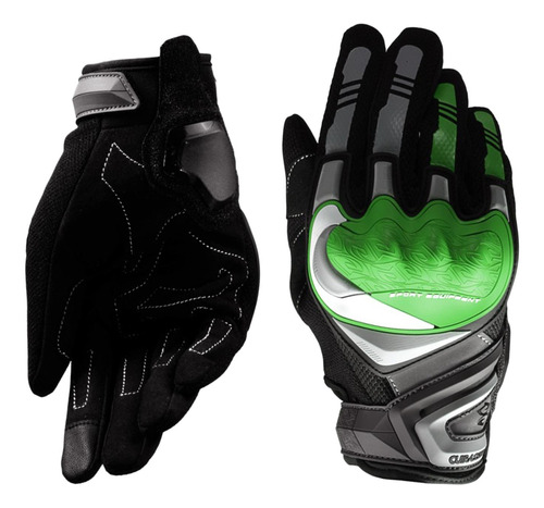 Guantes Para Moto Biker, Piel De Primera Calidad, Color Verd