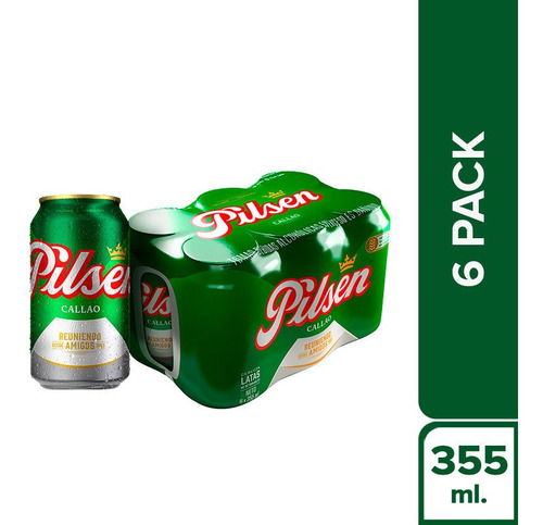 Cerveza Pilsen Callao 6pack Lata 355 Ml