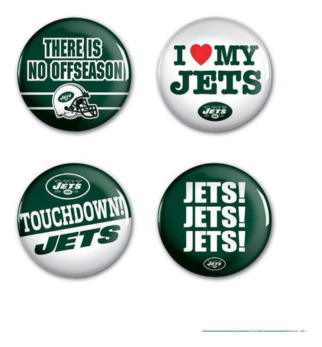 4 Bottons Pins New York Jets Nfl