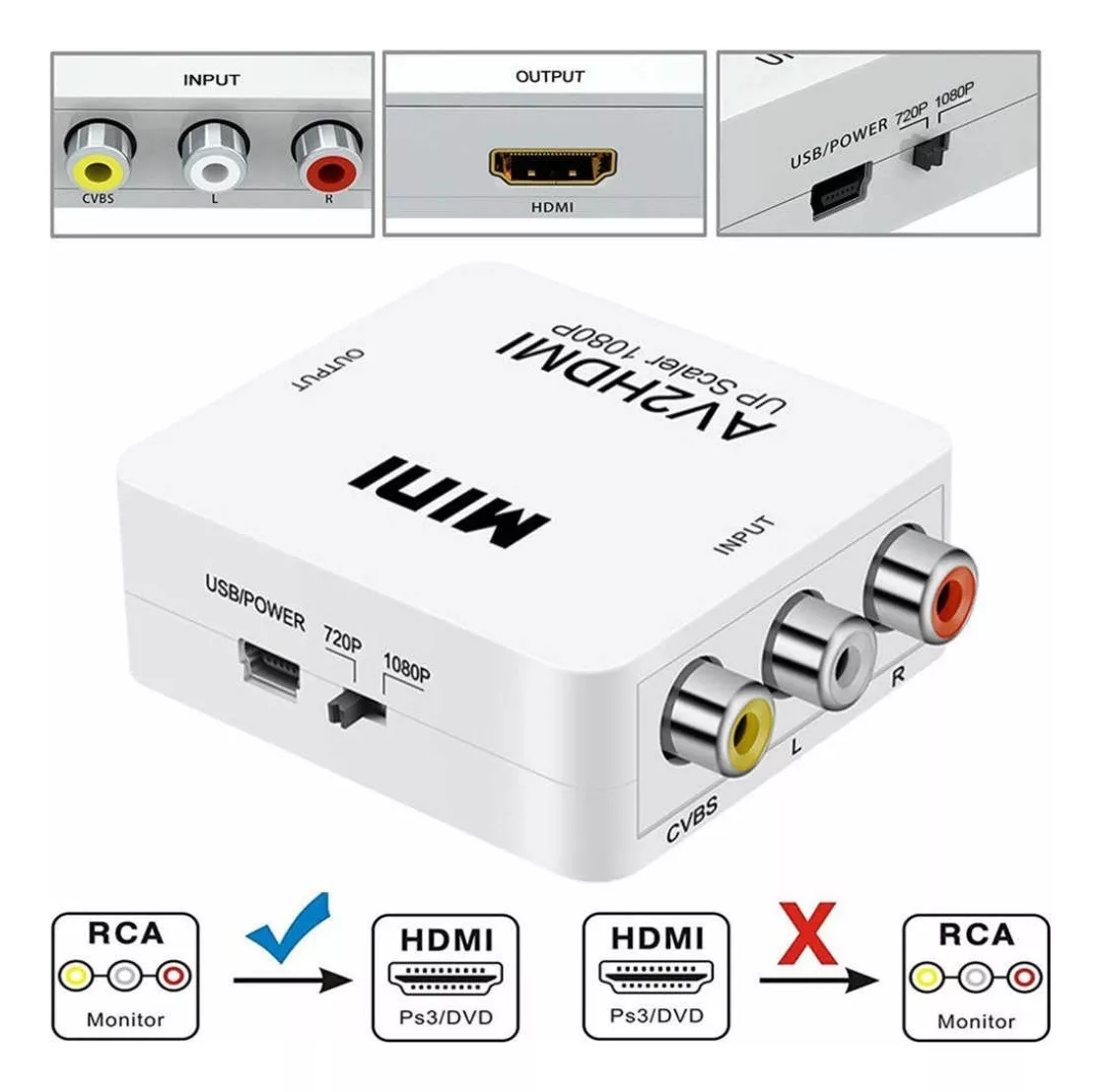 Segunda imagem para pesquisa de adaptador hdmi av