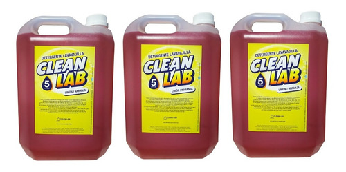 Detergente Lavavajillas 3 X 5 Lts Oferta Clean Lab Naranja R