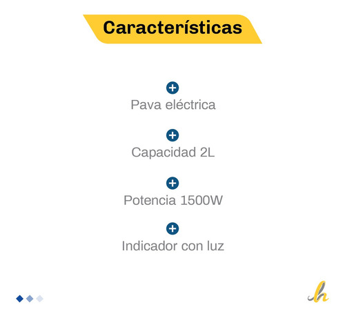 Imagen 2 de 5 de Pava Eléctrica Westinghouse Wh-pe0172 2 Litros 1500w Lh