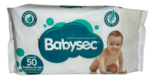 Toallitas Húmedas Para Bebé Babysec 50 Piezas 