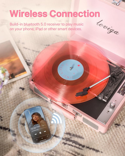 Tocadiscos De Vinilo Integrado Y 2 Altavoces Estér...