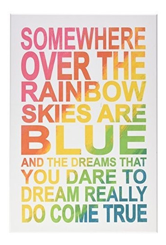 The Kids Room By Stupell Somewhere Over Rainbow Ombre Typogr