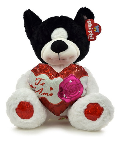 Peluche Perro Con Corazon  Te Amo  40cm - Phi Phi Toys