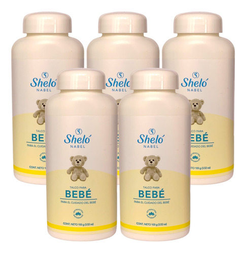 Talco Para Bebe Con Fecula De Maíz Shelo Nabel® 100grs. 5pz