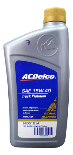 Aceite 15w 40 Mineral Acdelco