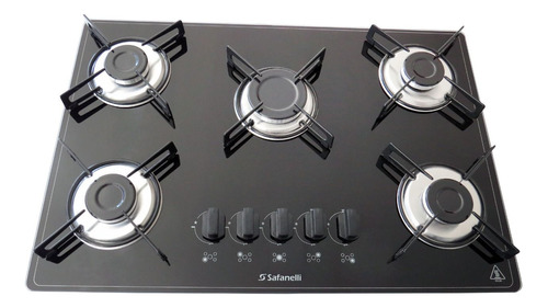 Fogão Cooktop 5 Bocas Semplice Safanelli Preto