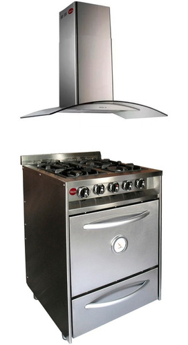 Combo Cocina Parrilla Grill 60cm Luqma + Campana 60cm Tst