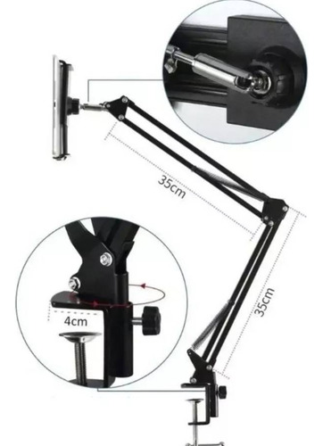 Soporte Sujetador Brazo Metálico Flexible Celular Tablet