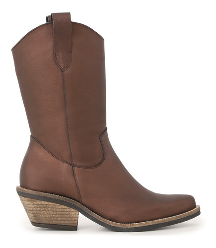 Botas Texana Mujer Caña Alta Cuero Vacuno Premium Fiori Agus