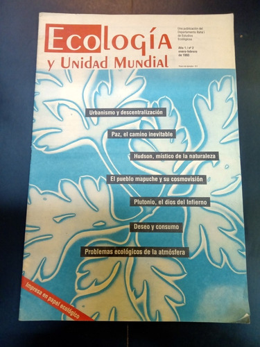 Imagen 2 de 3 de Revista Ecología Y Unidad Mundial 1, 2 Y 3