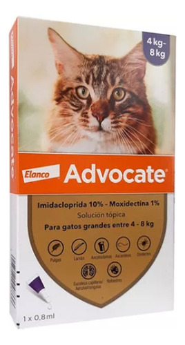 Elanco Advocate Bisnagas Gato - 4 kg - 8 kg - Unidad - 1