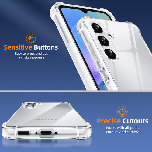 Funda Uso Rudo Silicona Tpu Suave Para Galaxy A05s+mica Transparente Samsung Galaxy A05s