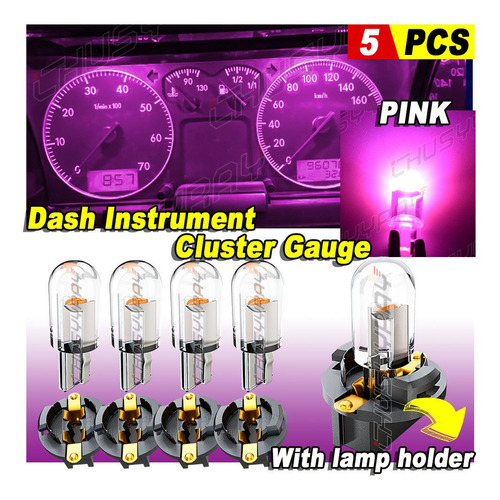 Luz Led T10 Para Salpicadero, Color Rosa, Con Conector