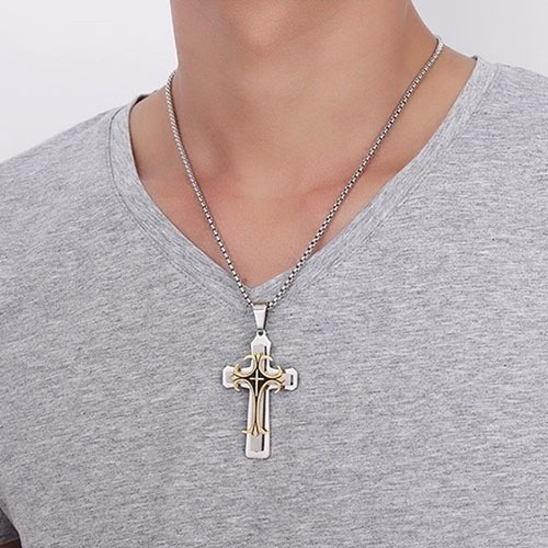 Imagem 4 de 5 de Colar Masculino Com Pingente Crucifixo