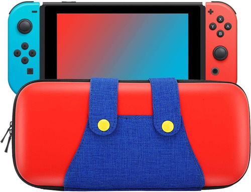 Imagen 1 de 7 de Bolso Estuche Protector Nintendo Switch De Mario Bross Rojo