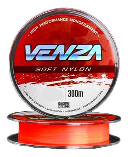 Linha Monofilamento Venza Soft Orange 0,37mm 300mt - Marine