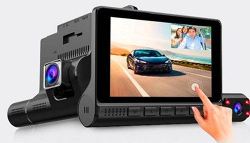 Dash Cam Con Pantalla Táctil Soporta 128gb 3 Lentes