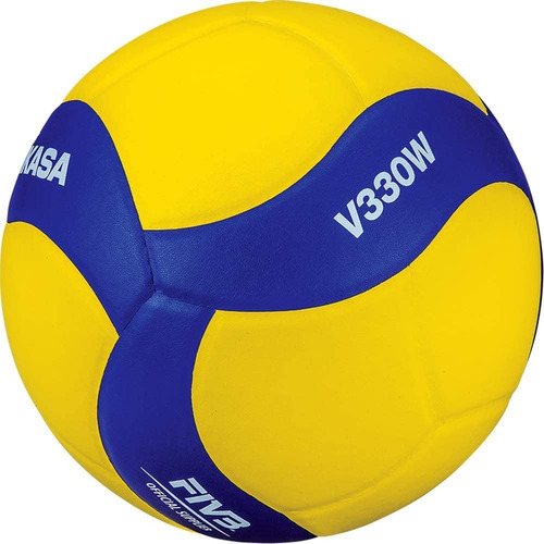 Balon Voleibol Mikasa V330w Piel Sintetica Replica V200w Color Amarillo/azul