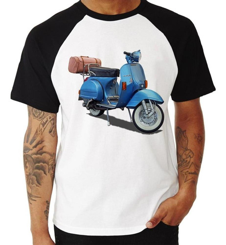 Camiseta Raglan Scooter Azul