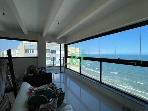 Imagem 13 de 30 de Cobertura Duplex, Frente Mar, Vista Para O Mar, Alto Padrão, 4 Dormitórios Sendo 2 Suítes, 3 Vagas De Garagem, Pitangueiras, Guarujá/sp - Co0040