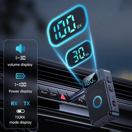 Receptor Bluetooth 5.4 Aux 3.5 Auto Coche Manos Libres