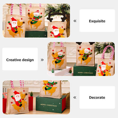 Bolsa De Navidad Con Asas Bolsa De Navidad Reutilizable De T